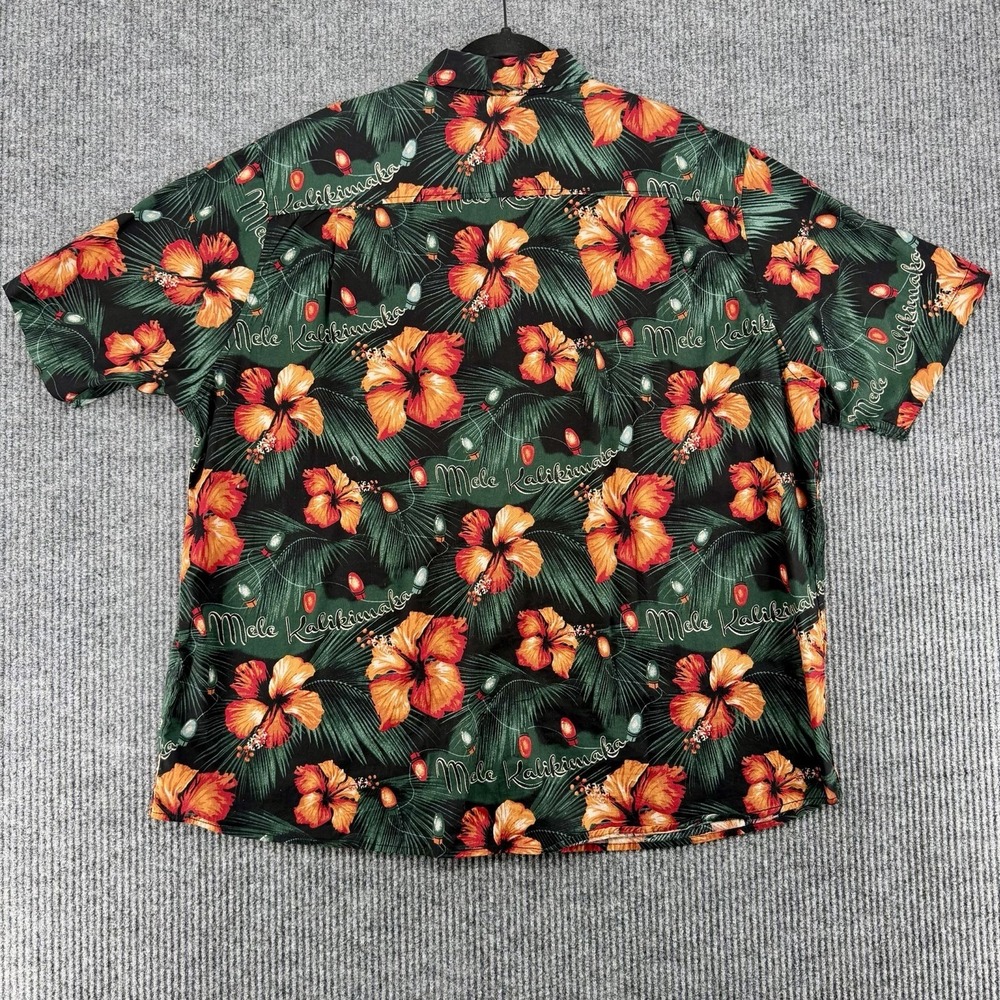 Hawaiian Christmas Shirt Mens XXL Mele Kalikimaka Aloha Holiday Floral - Picture 4 of 9